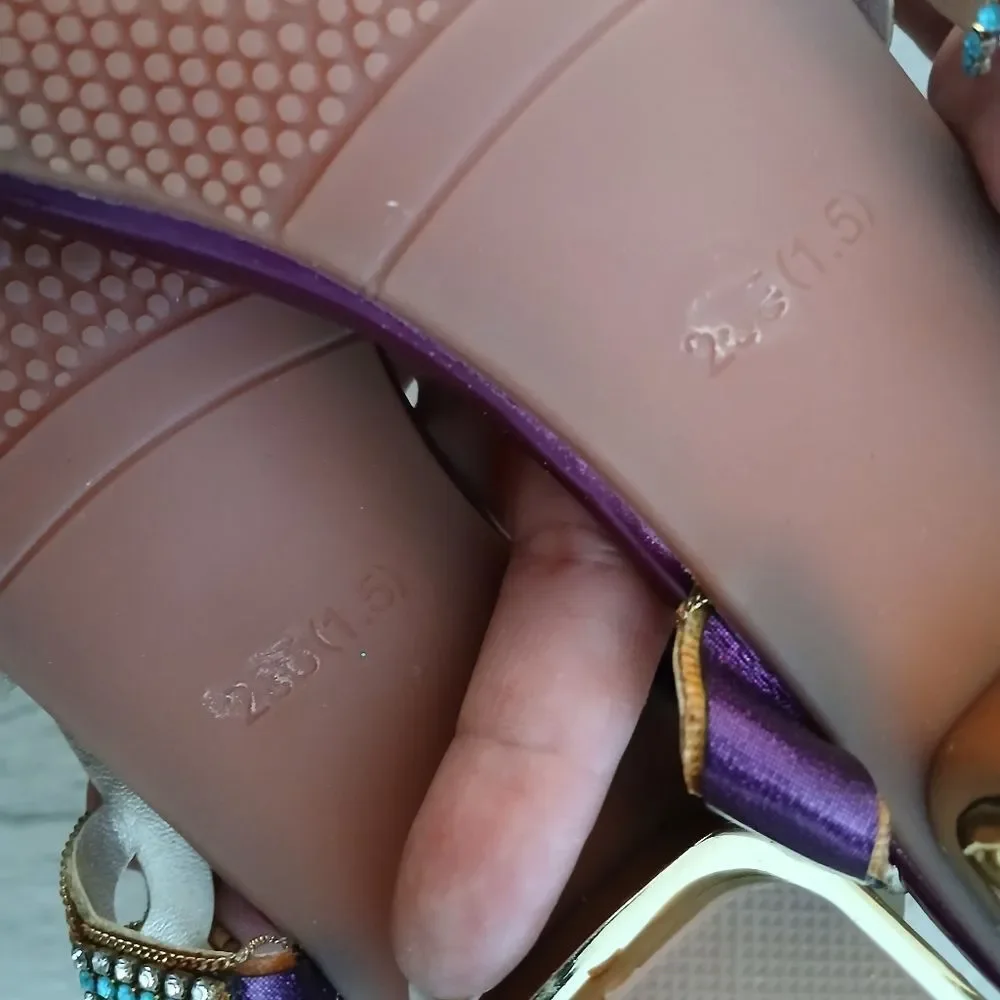 Purple and Gold Women's Sandals - Picture 5 of 7